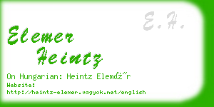 elemer heintz business card